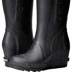 SOREL Women's Joan Wedge Tall Matte Rain Boot - Size 10.5
